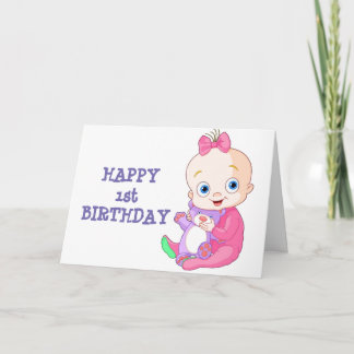 **GLÜCKLICH 1. GEBURTSTAG" SONDERMÄDCHEN KARTE