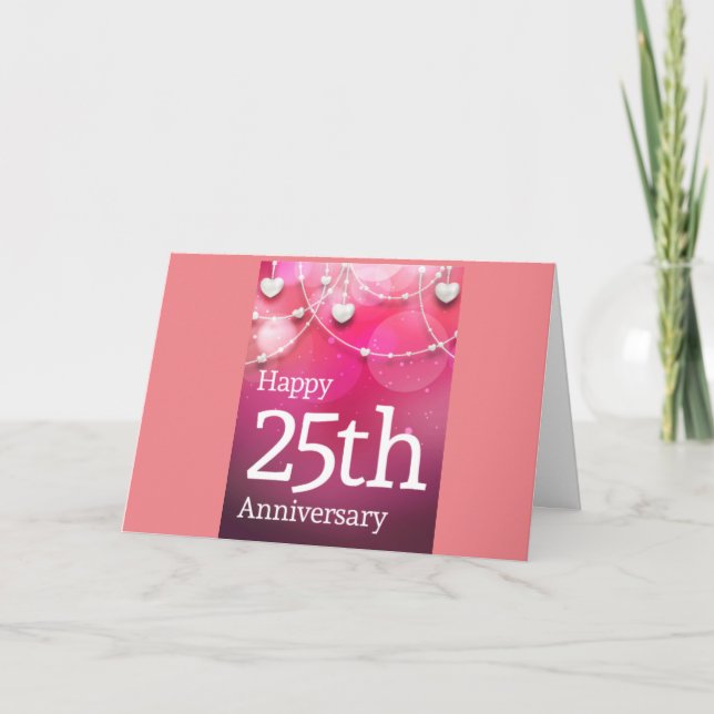 "GLÜCKLICH ***25.*** WEDDING JAHRESKARTE" KARTE (Vorderseite)