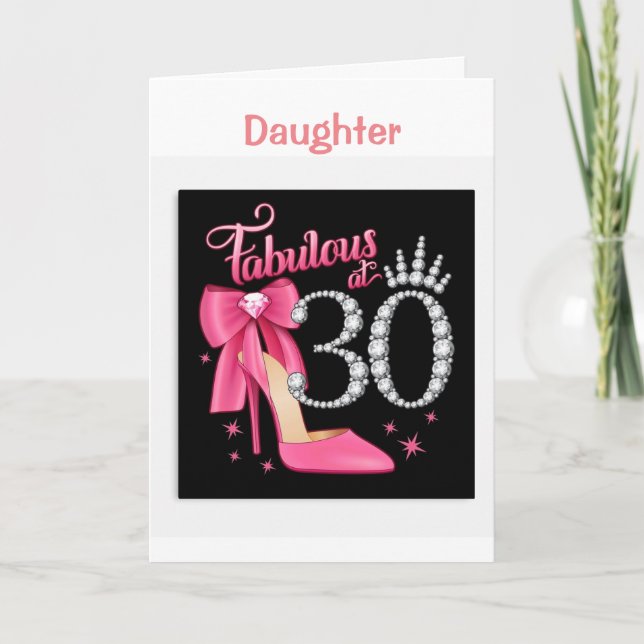 GLÜCKLICH *30. GEBURTSTAG FÜR SIE *DAUGHTER* Karte (Vorderseite)