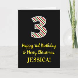 Glücklich 3. Geburtstag & Frohe Weihnachten, Indiv Karte