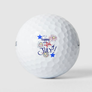 Glücklich 4. Juli! mit Feuerwerk und Sternen Golfball