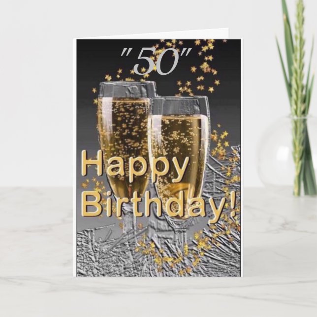 ***GLÜCKLICH "50." GEBURTSTAG" FÜR SIE! KARTE (Vorderseite)