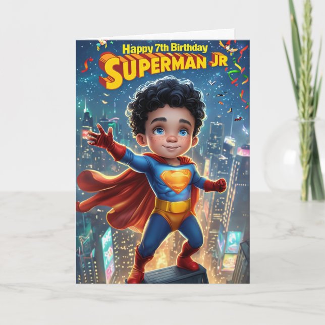 glücklich 7. Geburtstag Karte (Vorderseite)