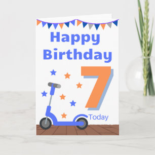 glücklich 7. Geburtstag Karte