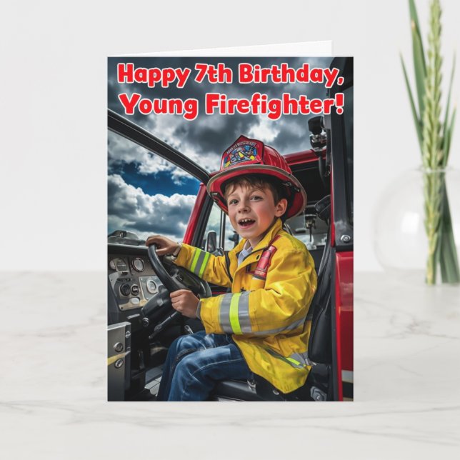 glücklich 7. Geburtstag Karte (Vorderseite)