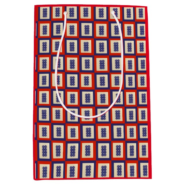 Glücklich acht Mahjong Tile. Mittlere Geschenktüte (Vorderseite)