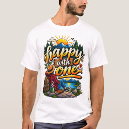 Glücklich allein – Solo-Abenteuer Naturdesign T-Shirt