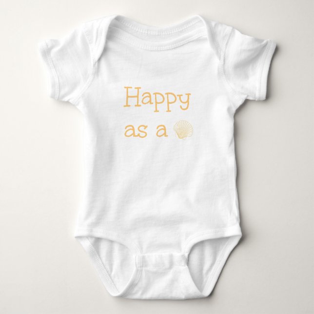 Glücklich als Muschel Baby Strampler (Vorderseite)