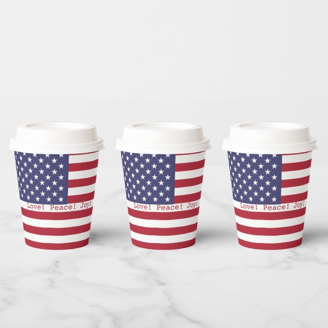 Glücklich! American USA Flag 4. Juli Personalize Pappbecher (Multi)