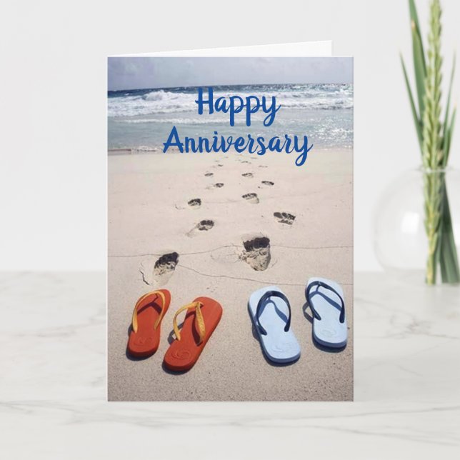GLÜCKLICH "ANNIVERSARY" VON IHRER FAV "BEACH BUDDY KARTE (Vorderseite)