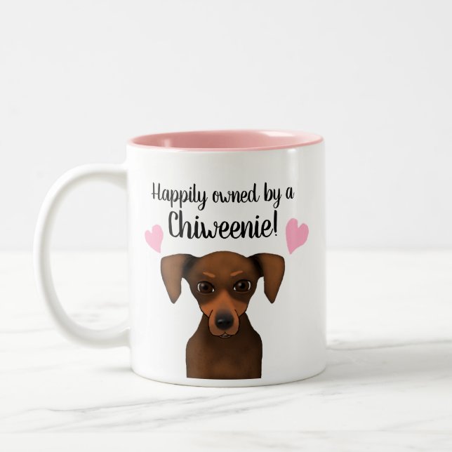 Glücklich besessen durch eine Chiweenie | Zweifarbige Tasse (Links)