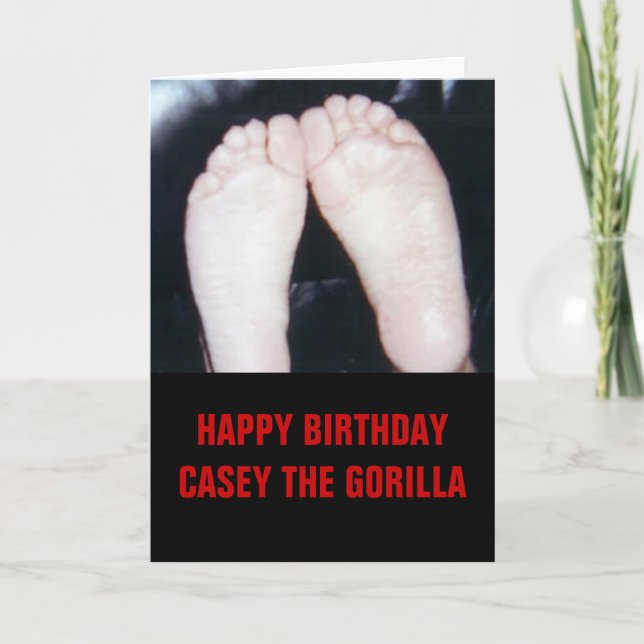 GLÜCKLICH BIRTHDAY CASEY THE GORILLA KARTE (Vorderseite)