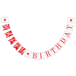 GLÜCKLICH BIRTHDAY Chic Red and White Wimpelkette