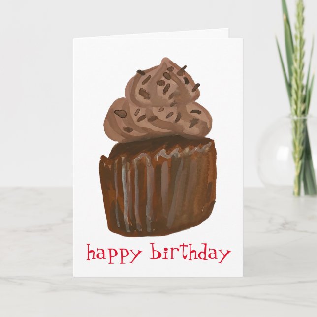 GLÜCKLICH BIRTHDAY CUPCAKE Süße Leckerei Karte (Vorderseite)