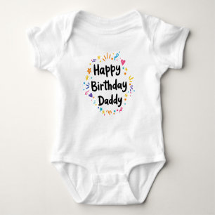 GLÜCKLICH BIRTHDAY DADDY BABY CLOTHES STRAMPLER