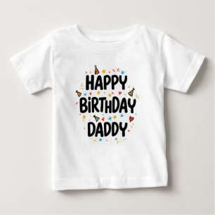 GLÜCKLICH BIRTHDAY DADDY BABY CLOTHES T-SHIRT