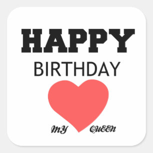 GLÜCKLICH BIRTHDAY MEIN KÖNIGIN QUADRATISCHER AUFKLEBER