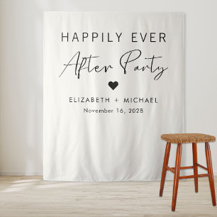 Glücklich bis ans Ende der Party Cream Hochzeitsem Wandteppich