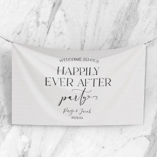 Glücklich bis ans Ende der Party Hochzeitsempfang Banner
