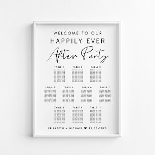 Glücklich bis ans Ende der Zeit 10-Tisch-Hochzeits Poster