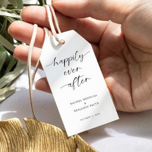 Glücklich bis ans Ende der Zeit Hochzeits-Minimal- Geschenkanhänger