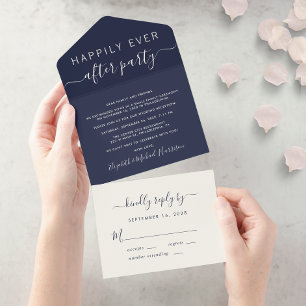 Glücklich bis ans Ende der Zeit Hochzeitsempfang N All In One Einladung