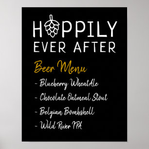 Glücklich bis ans Ende des Biermenüs Hochzeit Brau Poster