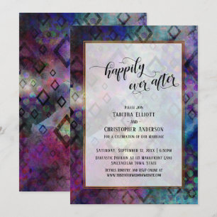 Glücklich bis ans Ende Farbe Abstrakt mit Gold Einladung