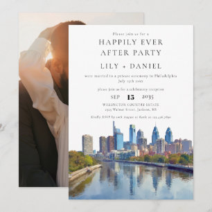Glücklich bis ans Ende Foto Philadelphia Hochzeit Einladung