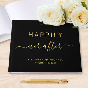 Glücklich bis ans Ende Foto Schwarze Hochzeit Gästebuch
