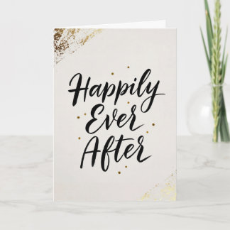 Glücklich bis ans Ende Gold-Kalligrafie-Hochzeitsk Karte