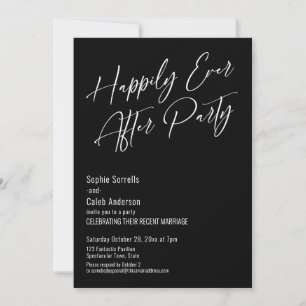 Glücklich bis ans Ende Party Moderne elegante schw Einladung