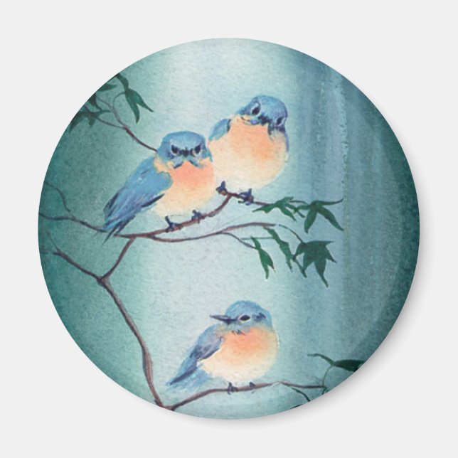 GLÜCKLICH BLUEBIRDS VON SHARON SHARPE MAGNET (Vorne)