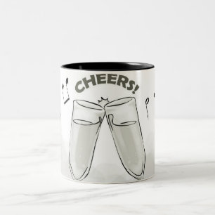 GLÜCKLICH CHRISTMAS FERIENURLAUB TASSE-CHEERS!!! ZWEIFARBIGE TASSE