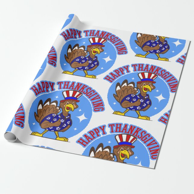glücklich dankend patriotisch patriotisch amerikan geschenkpapier (Ungerollt)