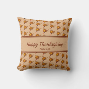 GLÜCKLICH DANKSGIVING Custom Beige Orange Pumpkin Kissen
