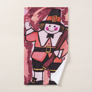 GLÜCKLICH DANKSGIVING PILGRIM HANDTUCH