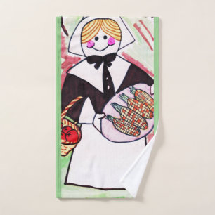 GLÜCKLICH DANKSGIVING PILGRIM LADY HAND TOWEL  HANDTUCH