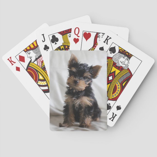 Glücklich die japanischen Yorkie Spielkarten (Rückseite)