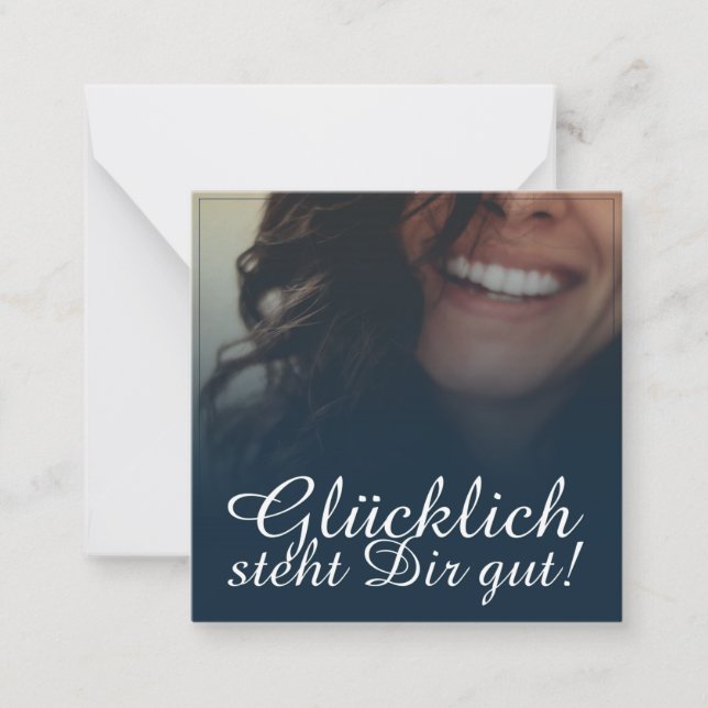 Glücklich, du Arsch! - Blau Mitteilungskarte (Vorderseite)