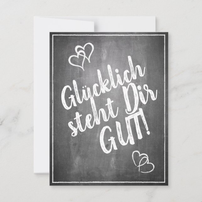 Glücklich, du Arsch! - im Kreidetafelstil (Vorderseite)
