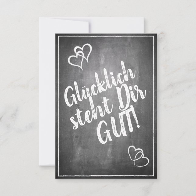 Glücklich, du Arsch! - im Kreidetafelstil (Vorderseite)