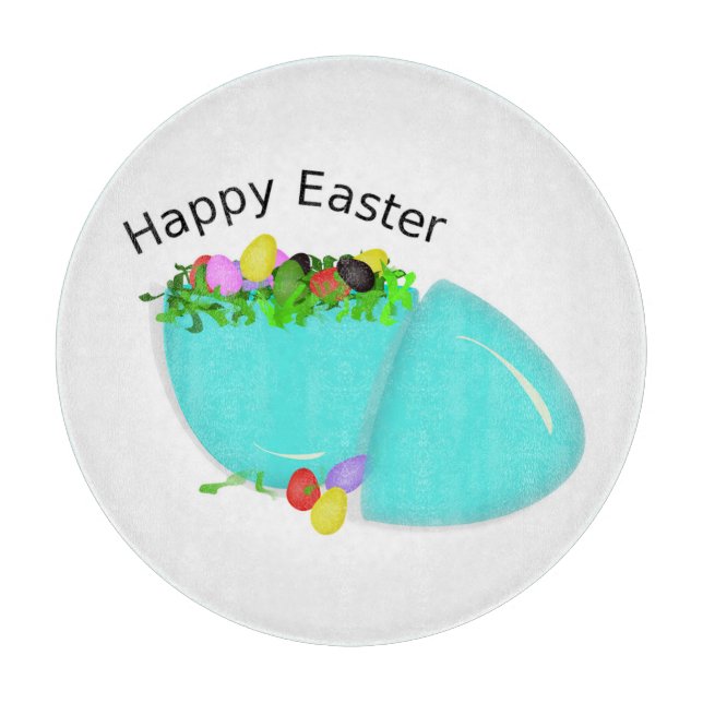 "GLÜCKLICH EASTER" EGG SCHNEIDEBRETT (Vorderseite)