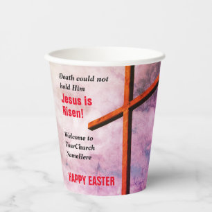 GLÜCKLICH EASTER Jesus ist die Risen Kirche Pappbecher