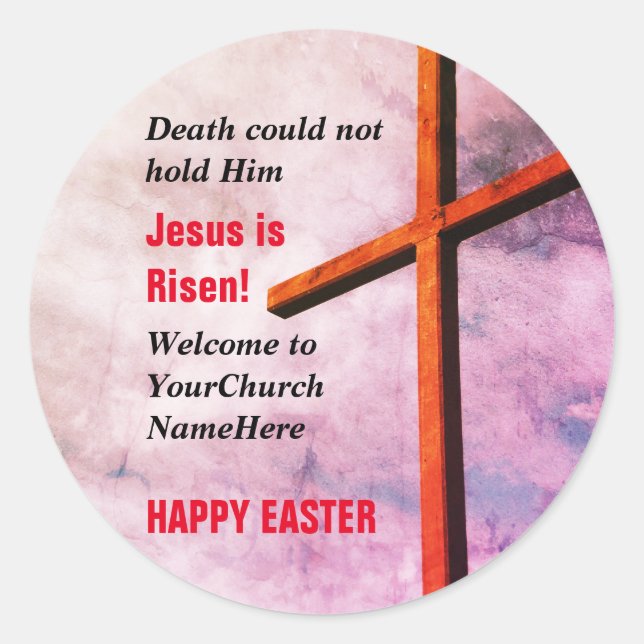 GLÜCKLICH EASTER | Jesus ist Risen Runder Aufkleber (Vorderseite)