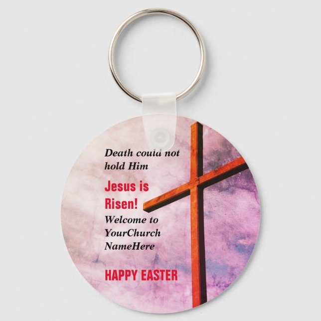 GLÜCKLICH EASTER | Jesus ist Risen Schlüsselanhänger (Vorderseite)