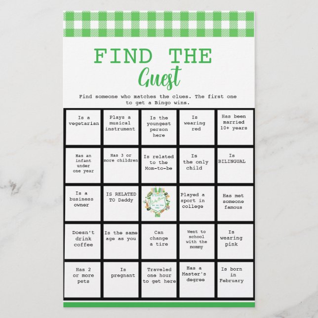 Glücklich finden Sie das Bingo Baby Shower Game Flyer (Vorne)