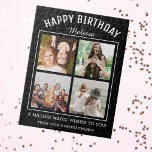 Glücklich Geburtstag 4 Foto Collage<br><div class="desc">Einzigartiges Foto-Puzzle für das Geburtstagsmädchen personalisiert mit 4 Fotos und Geburtstagswünsche.</div>