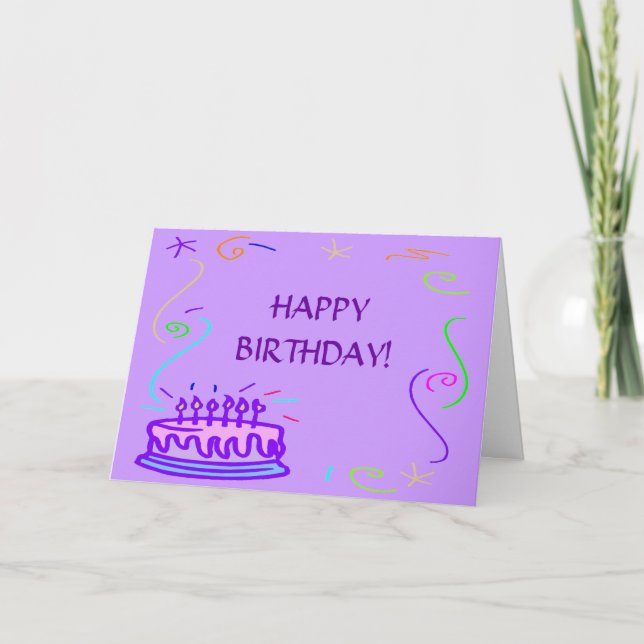 GLÜCKLICH GEBURTSTAG! Grußkarte Karte (Vorderseite)