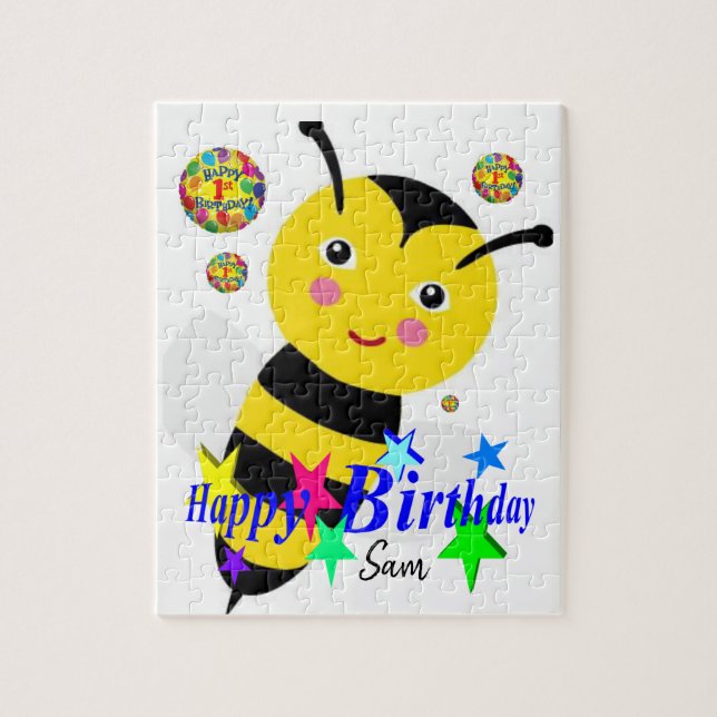 Glücklich Geburtstag Jigsaw Puzzle Bumblebee (Vertikal)